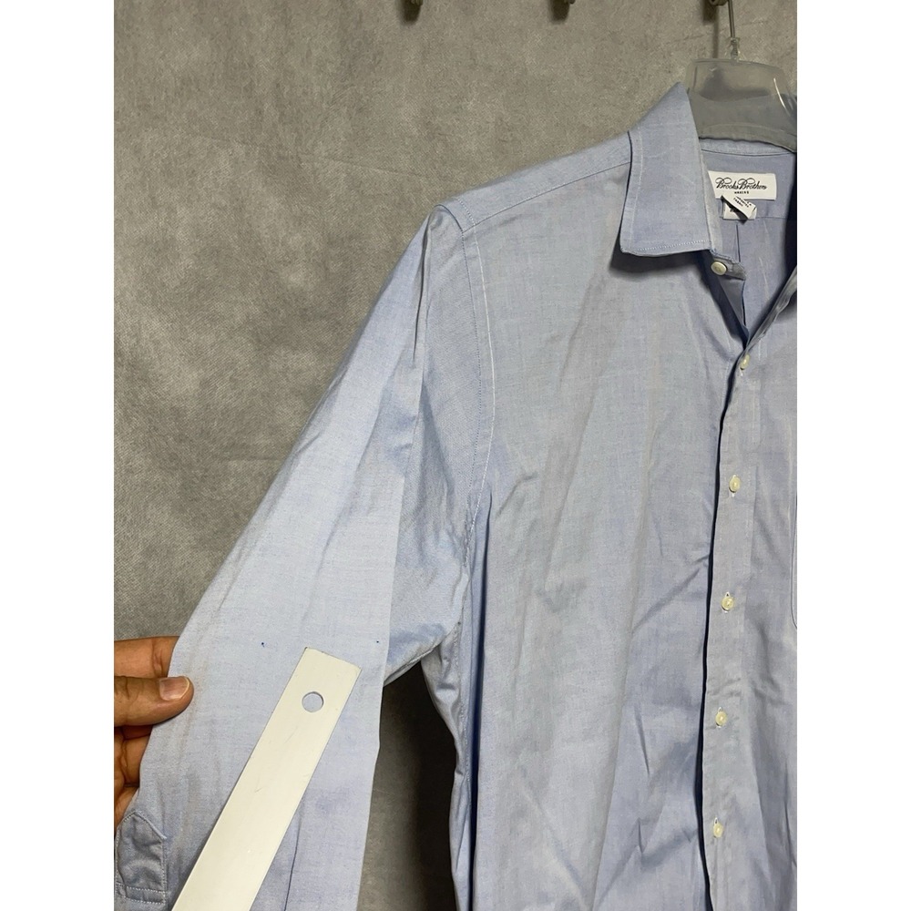 Brooks Brothers Shirt Men's L Blue Makers Button Up Academia Casual Hybrid 16-33 - Picture 4 of 9